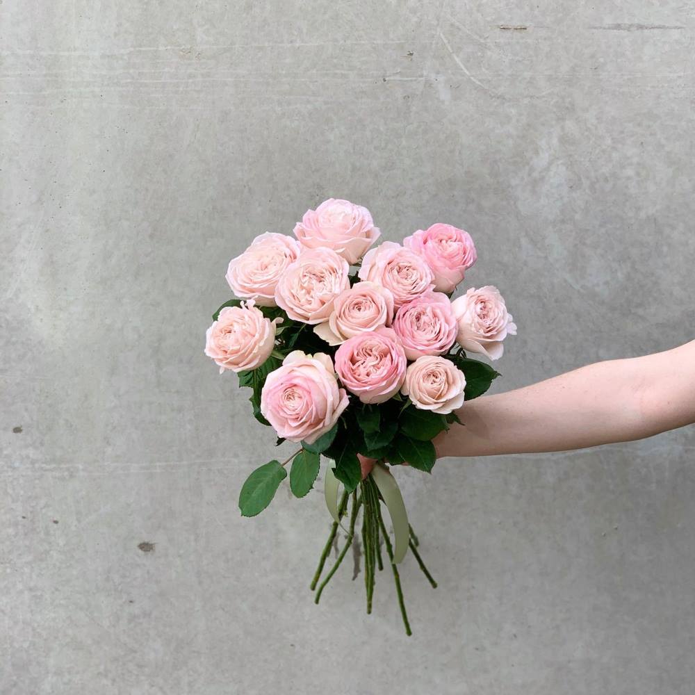 Small bunch if pink grandiflora roses
